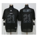 Men Nike Dallas cowboys #21 Ezekiel Elliott Lights Out Black Elite Jerseys