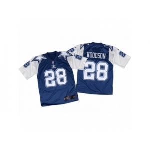 Men's Nike Dallas Cowboys #28 Darren Woodson Elite Navy White Throwback NFL Jersey