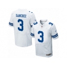 Men's Nike Dallas Cowboys #3 Mark Sanchez Elite White NFL Jersey