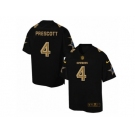 Men's Nike Dallas Cowboys #4 Dak Prescott Elite Black Pro Line Gold Collection NFL Jersey