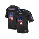 Men's Nike Dallas Cowboys #4 Dak Prescott Elite Black USA Flag Fashion NFL Jersey