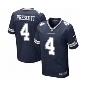 Men's Nike Dallas Cowboys #4 Dak Prescott Elite Navy Blue Team Color NFL Jersey