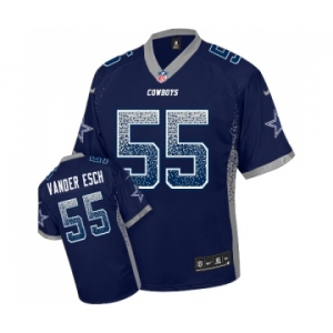 Men's Nike Dallas Cowboys #55 Leighton Vander Esch Elite Navy Blue Drift Fashion NFL Jersey