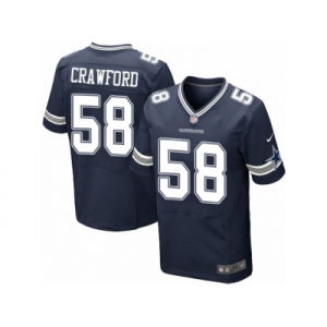 Men's Nike Dallas Cowboys #58 Jack Crawford Elite Navy Blue Team Color NFL Jersey