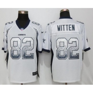 Men's Nike Dallas Cowboys #82 Jason Witten Drift Fashion White Elite Jerseys