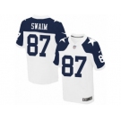 Men's Nike Dallas Cowboys #87 Geoff Swaim Elite White Throwback Alternate NFL Jersey