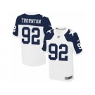 Men's Nike Dallas Cowboys #92 Cedric Thornton Elite White Throwback Alternate NFL Jersey