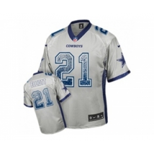 Nike Dallas Cowboys #21 Ezekiel Elliott Grey Men's Stitched NFL Elite Drift Fashion Jersey