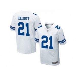 Nike Dallas Cowboys #21 Ezekiel Elliott White Men's Stitched NFL Elite Jersey[Elliott]