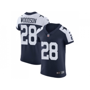 Nike Dallas Cowboys #28 Darren Woodson Navy Blue Thanksgiving Men Stitched NFL Vapor Untouchable Throwback Elite Jersey