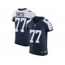 Nike Dallas Cowboys #77 Tyron Smith Navy Blue Thanksgiving Men Stitched NFL Vapor Untouchable Throwback Elite Jersey