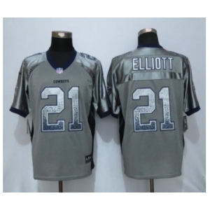 Nike Dallas cowboys #21 Ezekiel Elliott Drift Fashion Grey Jerseys[Elite]