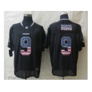 nike dallas cowboys #9 romo black [Elite USA flag fashion]