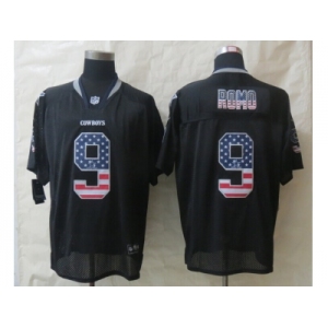 nike dallas cowboys #9 romo black [Elite USA flag fashion]