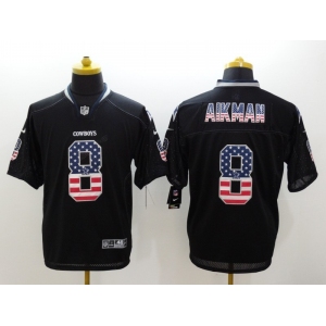 nike nfl jerseys dallas cowboys #8 aikman black[Elite USA flag fashion]