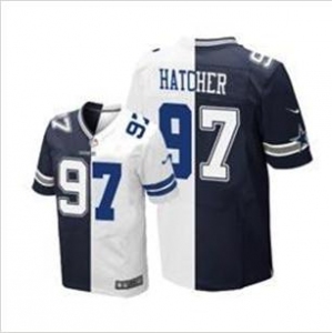 nike nfl jerseys dallas cowboys #97 hatcher white-blue[Elite split]
