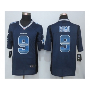 2015 new nike dallas cowboys #9 romo navy blue strobe jerseys[limited]