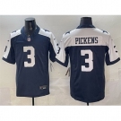 Men Dallas Cowboys #3 George pickens Navy F U S E Thanksgiving Vapor Limited Stitched Football Jersey