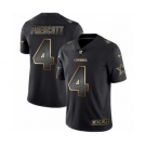 Men Dallas Cowboys #4 Dak Prescott Black Golden Edition 2019 Vapor Untouchable Limited Jersey