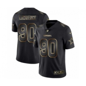 Men Dallas Cowboys #90 Demarcus Lawrence Black Golden Edition 2019 Vapor Untouchable Limited Jersey