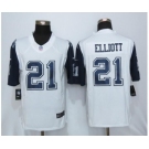 Men Nike Dallas Cowboys #21 Ezekiel Elliott White Stitched NFL Rush Jersey[Limited]