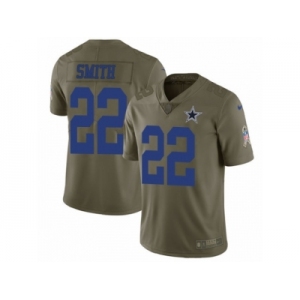 Men Nike Dallas Cowboys #22 Emmitt Smith Limited Olive 2017 Salute to Service NFL Jersey