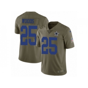 Men Nike Dallas Cowboys #25 Xavier Woods Limited Olive 2017 Salute to Service NFL Jersey