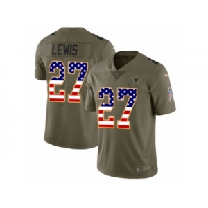 Men Nike Dallas Cowboys #27 Jourdan Lewis Limited Olive USA Flag 2017 Salute to Service NFL Jersey