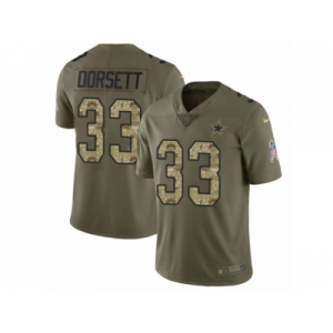 Men Nike Dallas Cowboys #33 Tony Dorsett Limited Olive Camo 2017 Salute to Service NFL Jersey