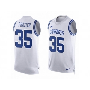 Men Nike Dallas Cowboys #35 Kavon Frazier Limited White Player Name & Number Tank Top NFL Jersey