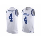 Men Nike Dallas Cowboys #4 Dak Prescott White Men's Stitched NFL Limited Tank Top Jersey