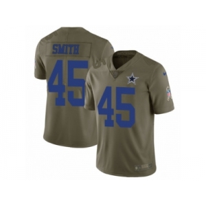 Men Nike Dallas Cowboys #45 Rod Smith Limited Olive 2017 Salute to Service NFL Jersey