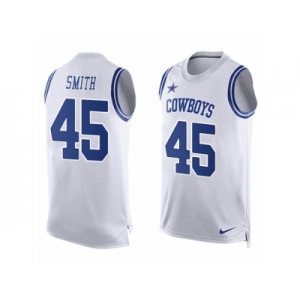 Men Nike Dallas Cowboys #45 Rod Smith Limited White Player Name & Number Tank Top NFL Jersey