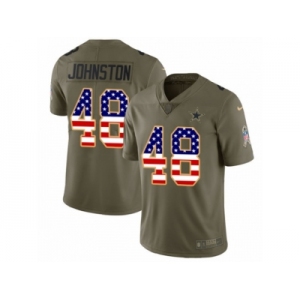 Men Nike Dallas Cowboys #48 Daryl Johnston Limited Olive USA Flag 2017 Salute to Service NFL Jersey