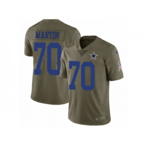 Men Nike Dallas Cowboys #70 Zack Martin Limited Olive 2017 Salute to Service NFL Jersey