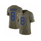 Men Nike Dallas Cowboys #8 Troy Aikman Limited Olive 2017 Salute to Service NFL Jersey