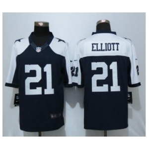 Men Nike Dallas cowboys #21 Ezekiel Elliott Blue Thanksgiving Limited Jersey