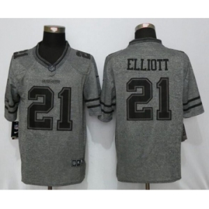 Men Nike Dallas cowboys #21 Ezekiel Elliott Gray Stitched Gridiron Gray Limited Jersey