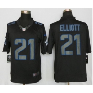 Men Nike Dallas cowboys #21 Ezekiel Elliott Impact Limited Black Jerseys