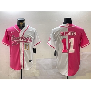 Men's Dallas Cowboys #11 Micah Parsons 2024 Arctic white red Stitched Baseball Jerseys