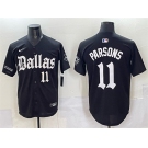 Men's Dallas Cowboys #11 Micah Parsons Black 'Gothic Lone Star Edition' Limited Stitched Baseball Jersey