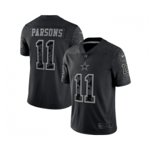 Men's Dallas Cowboys #11 Micah Parsons Black Reflective Limited Stitched Football Jersey