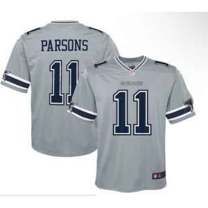 Men's Dallas Cowboys #11 Micah Parsons Grey Vapor Untouchable Stitched Nike Limited Jersey