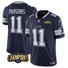 Men's Dallas Cowboys #11 Micah Parsons Navy 2023 F.U.S.E. NFC East Champions Patch Football Stitched Jersey