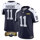 Men's Dallas Cowboys #11 Micah Parsons Navy White 2023 F.U.S.E. NFC East Champions Patch Football Stitched Jersey