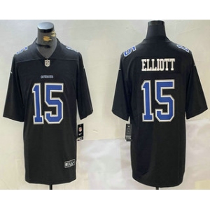 Men's Dallas Cowboys #15 Ezekiel Elliott Black Throwback Vapor Limited Stitched Jersey