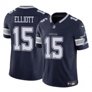 Men's Dallas Cowboys #15 Ezekiel Elliott Navy 2023 F.U.S.E Vapor Untouchable Limited Football Stitched Jersey