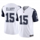 Men's Dallas Cowboys #15 Ezekiel Elliott White 2023 F.U.S.E Color Rush Limited Football Stitched Jersey