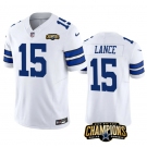 Men's Dallas Cowboys #15 Trey Lance White 2023 F.U.S.E. NFC East Champions Patch Football Stitched Jersey