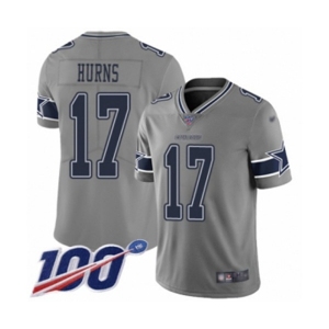 Men's Dallas Cowboys #17 Allen Hurns Limited Gray Inverted Legend 100th Season Football Jersey